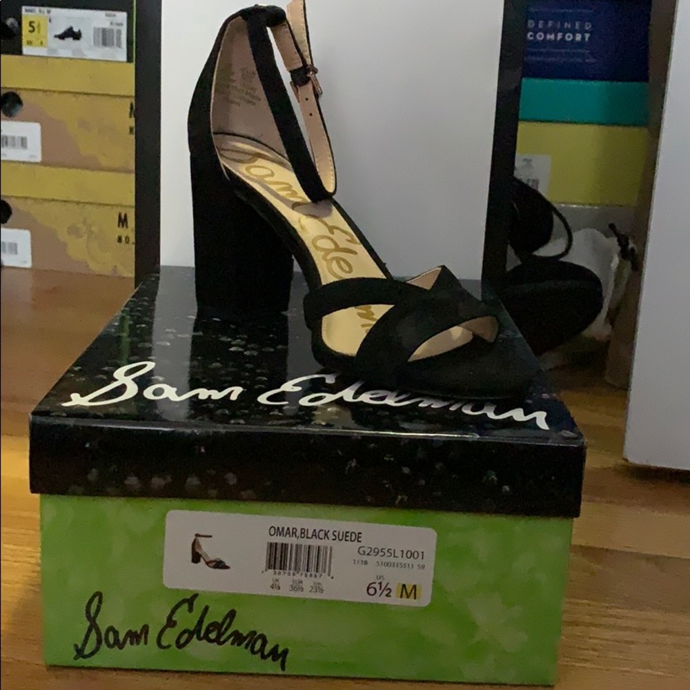 6.5 Sam Edelman Omar Black Suede Heel